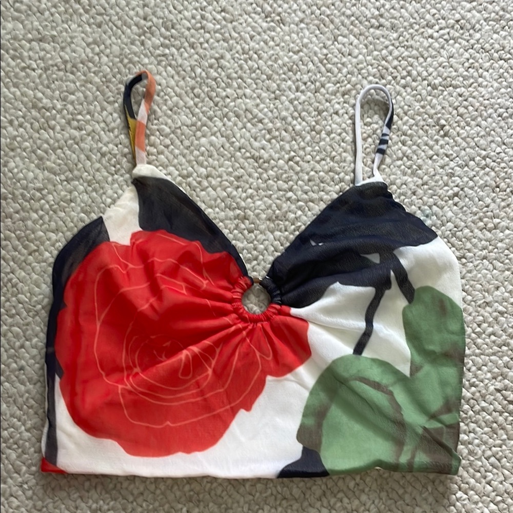 Urban Renewal Floral Tank Top - Red, Green, Black, White